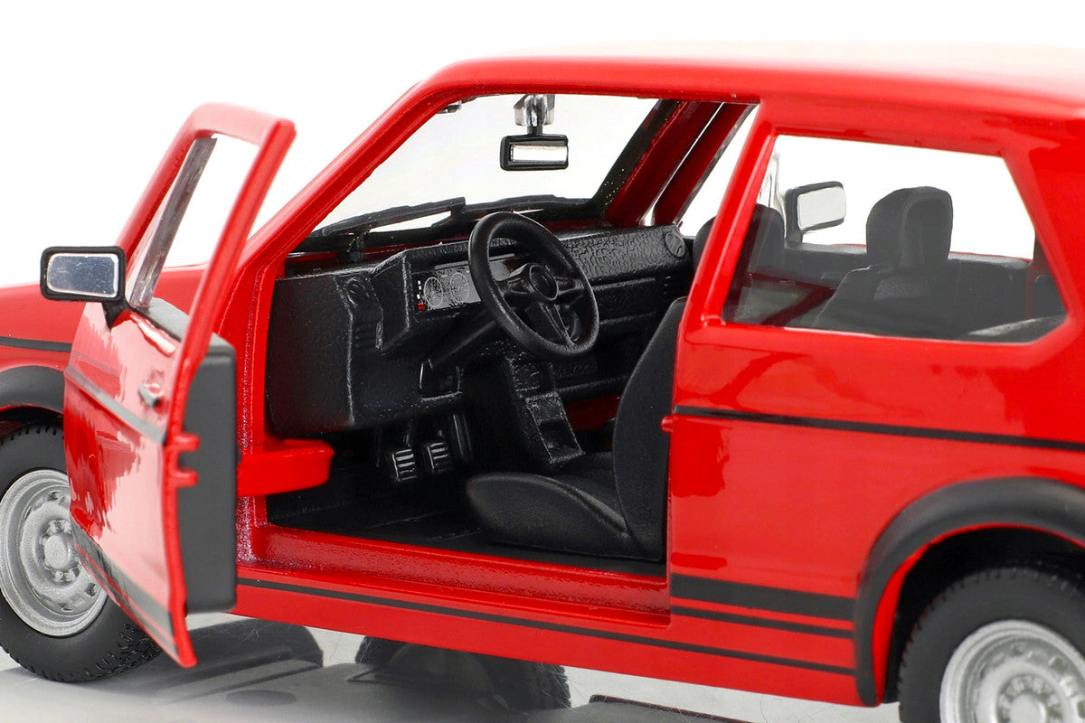 1979 Volkswagen Golf Mk1 GTI Red with Black Stripes 1/24 Diecast Model Car by Bburago-2