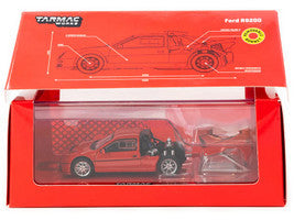 Ford RS200 Red "Hobby64" Series 1/64 Diecast Model Car by Tarmac Works-0