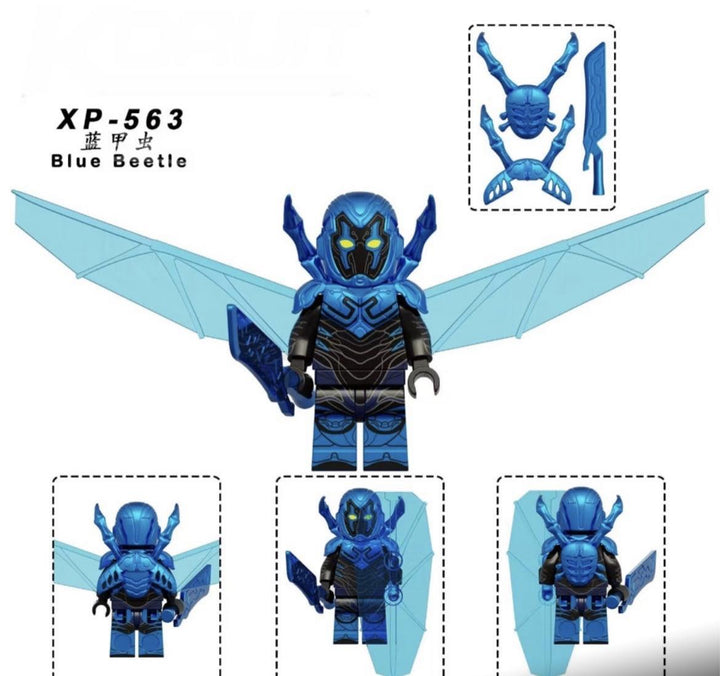 Blue beetle figure for Lego