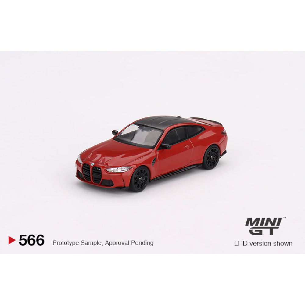 BMW M4 Competition Toronto Red LHD 1:64 - By Mini GT Side / Front View