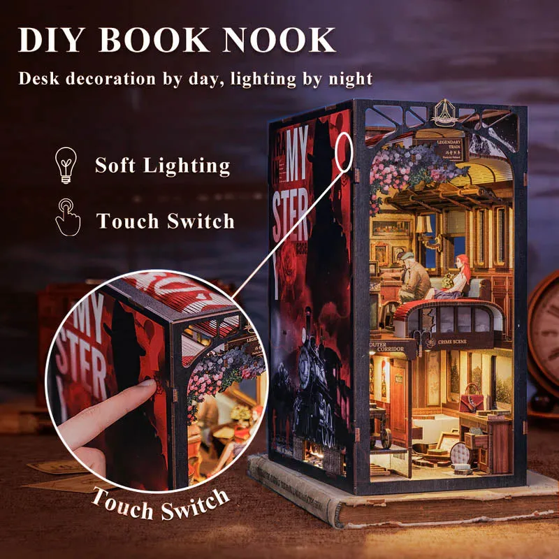 Book Nook Wizardi Miniature - Train Mystery Roombox Kit-3