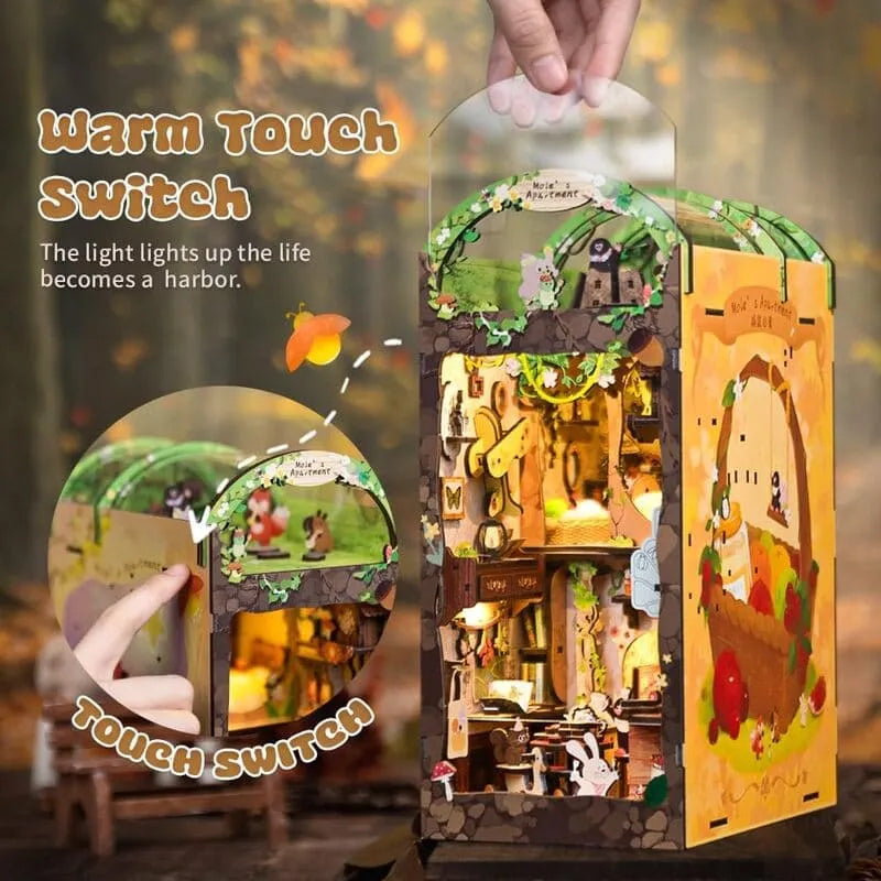 Book Nook Wizardi Miniature - Mole's Apartment Roombox Kit-3