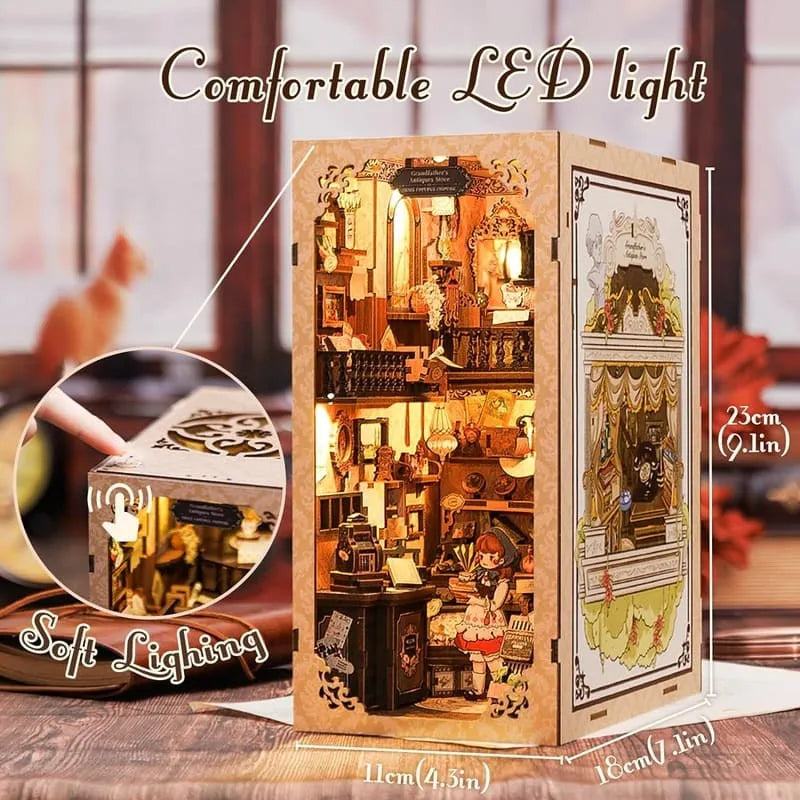 Book Nook Wizardi Miniature - Grandfather's Antique Store Roombox Kit-1