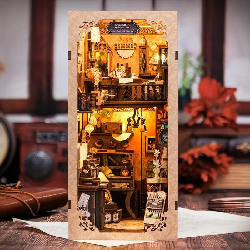 Book Nook Wizardi Miniature - Grandfather's Antique Store Roombox Kit-3