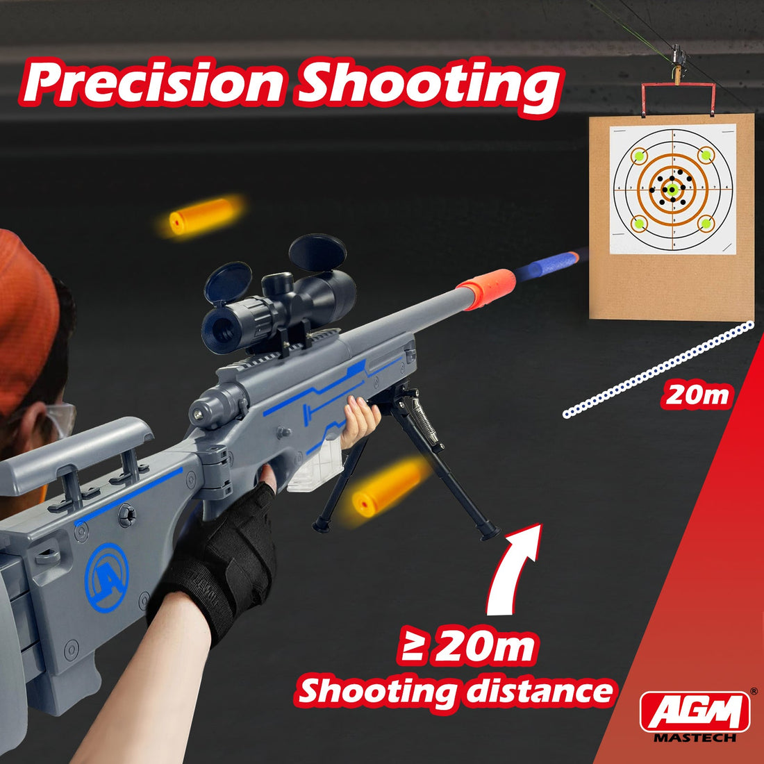 Toy Gun - AWM Toy Set, Foam Bullets, Safe and Non-Hazardous
