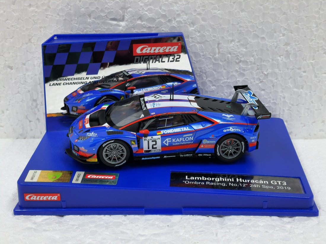 Lamborghini Huracan GT3 "Ombre Racing, No 12" Spa 2019 Carrera 1:32 Scale Digital Slot Car 20031030 Display View