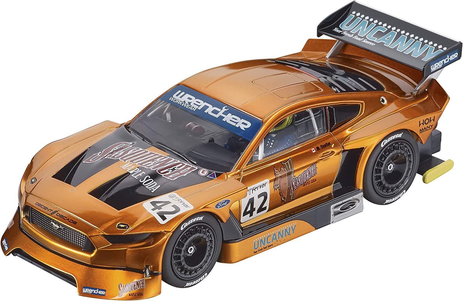 Ford Mustang GTY No.42 in Metallic Maple with Black Accents 1:32 Scale Digital Slot Car by Carrera | 20030976 Close Up View