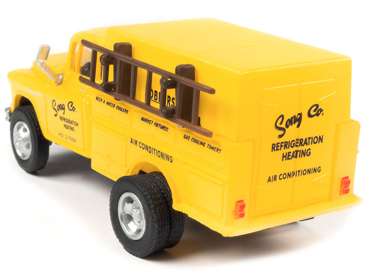 Chevrolet 1955 Utility Truck Yellow "Song Co. Refrigeration and Heating" 1/87 (HO) Scale Model by Classic Metal Works 2