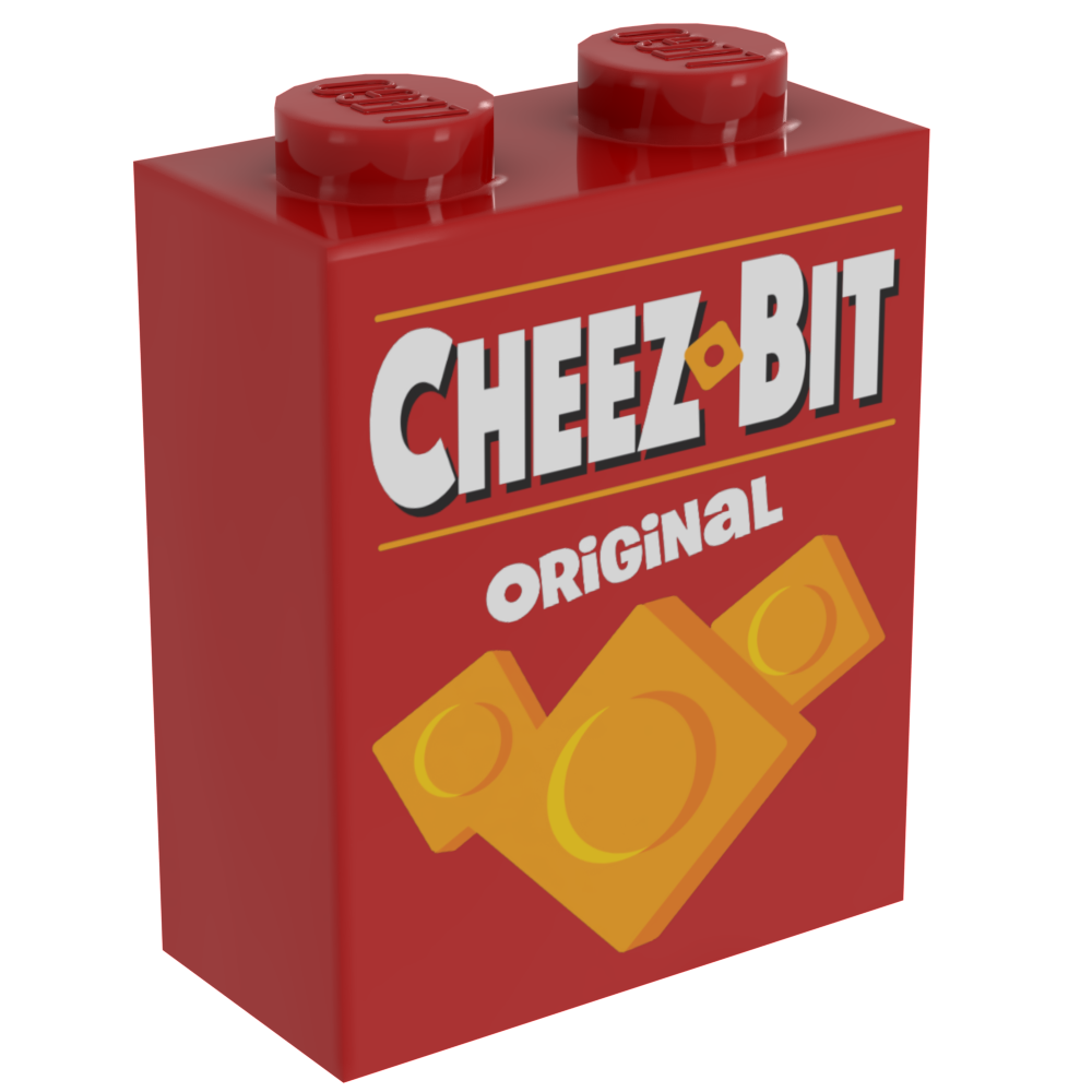 Cheez-Bits Minifig Snack Box made using LEGO part - B3 Customs