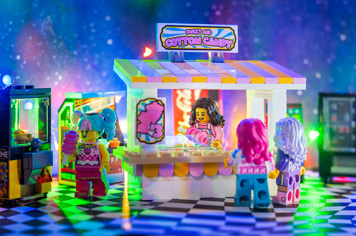 Sweet Air Cotton Candy Stand with Employee Minifig for Lego 2