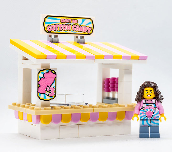 Sweet Air Cotton Candy Stand with Employee Minifig for Lego