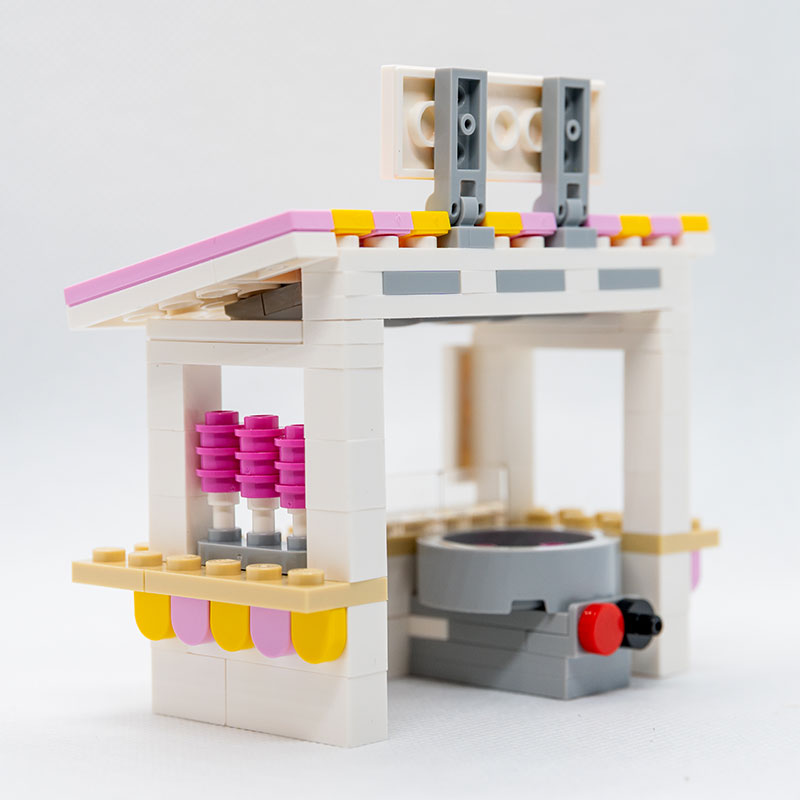 Sweet Air Cotton Candy Stand with Employee Minifig for Lego 4