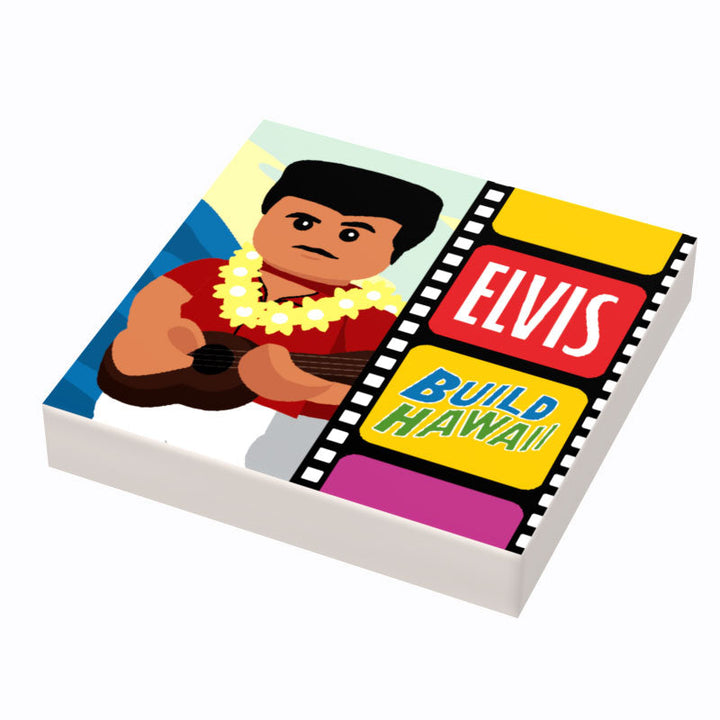 Elvis Blue Hawaii Music Album Cover (2x2 Tile) for Lego - B3 Customs