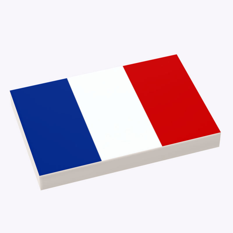 French Flag custom LEGO 2x3 printed tile