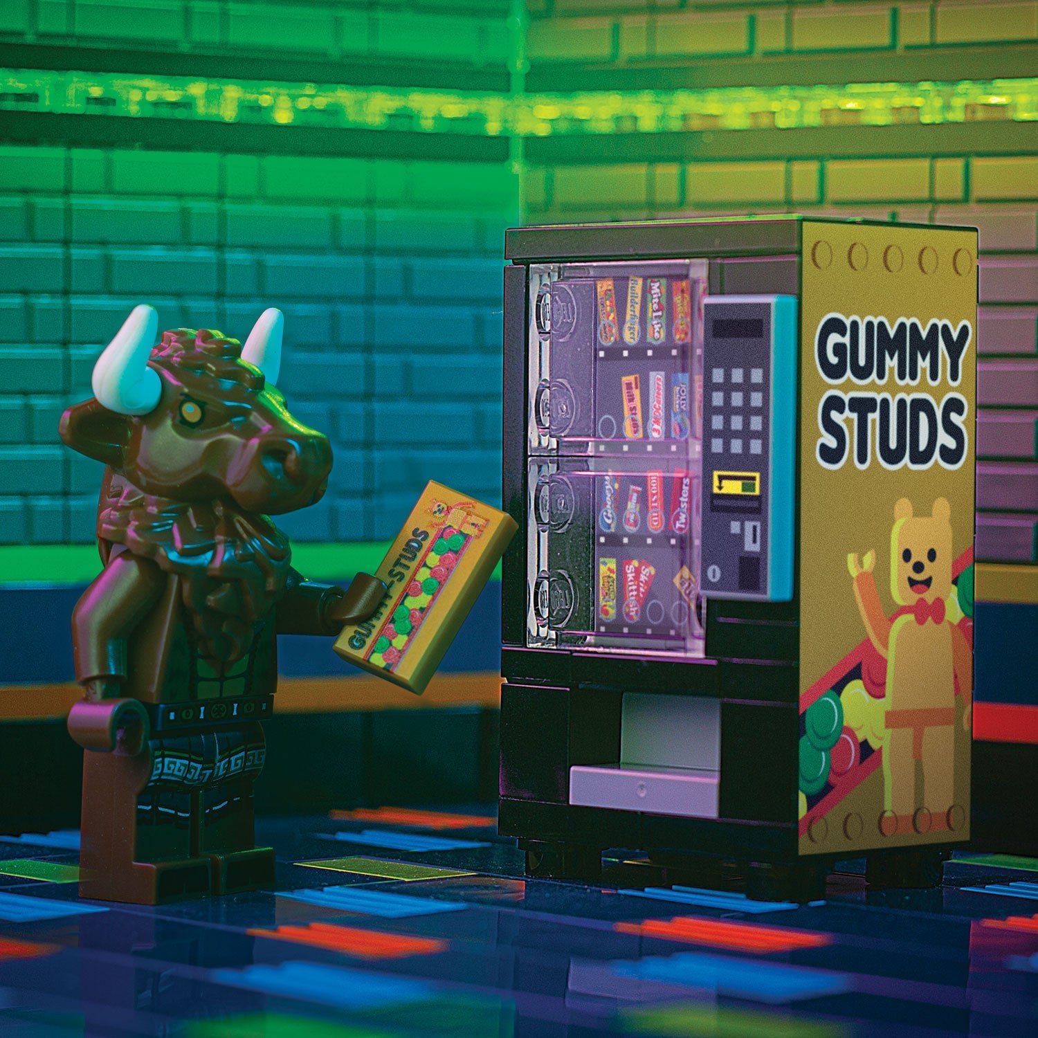 Gummy Studs Vending Machine made using LEGO parts - B3 Customs