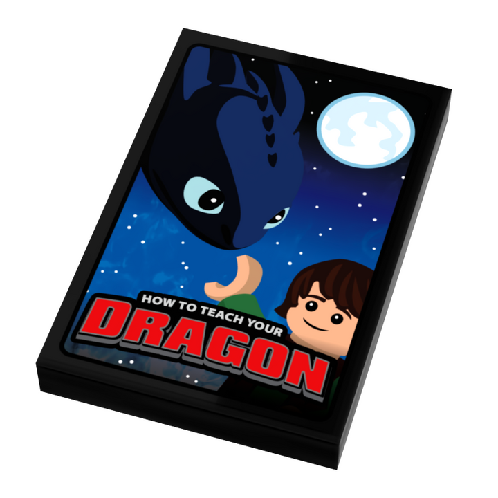 How To Teach A Dragon Movie Cover (2x3 Tile) made using LEGO parts - B3 Customs