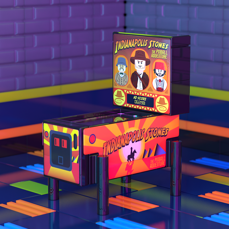 Indiana Stones - B3 Customs Pinball Arcade Machine Building Set made using LEGO parts 2