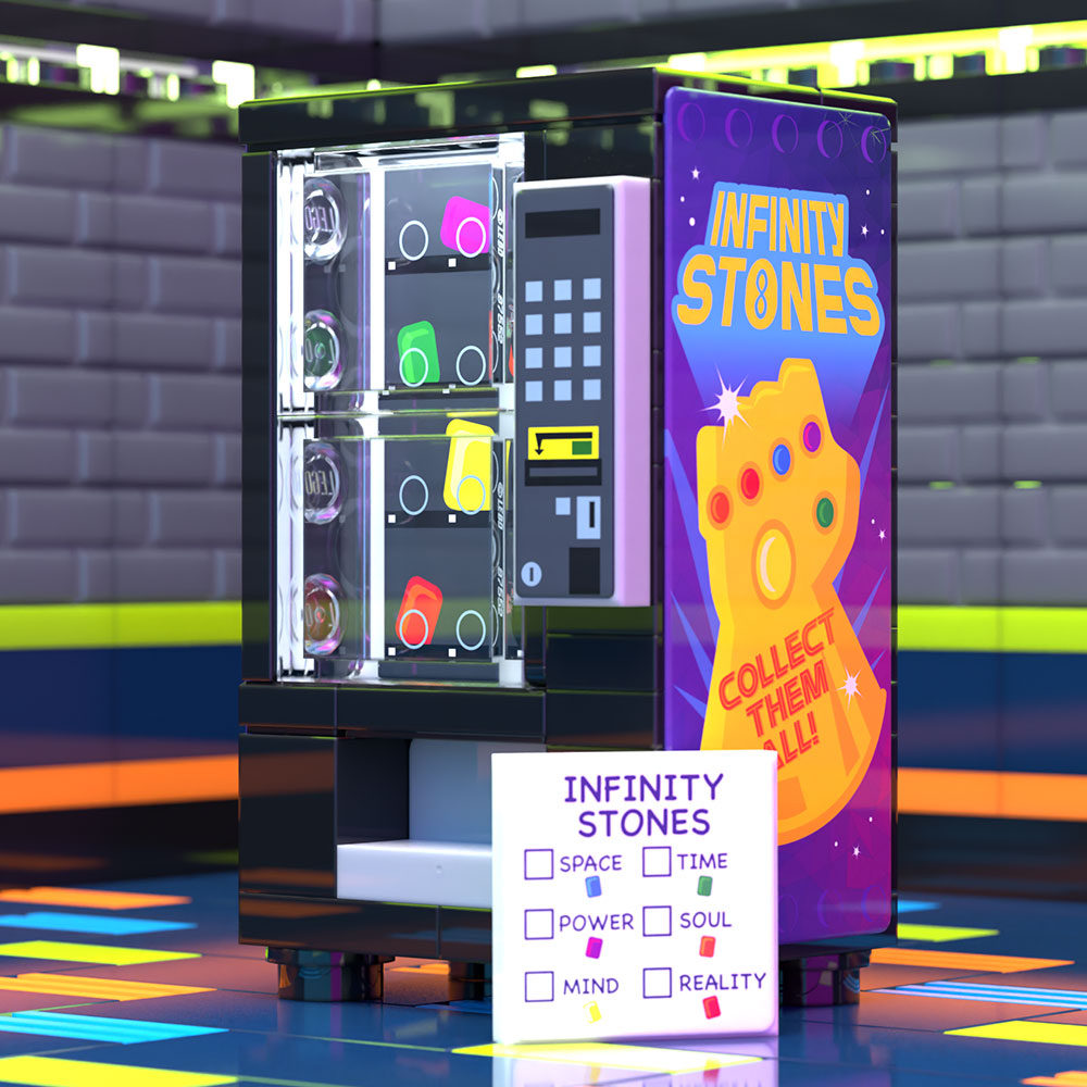 Infinity Stones Vending Machine Custom Building Set made using LEGO parts - B3 Customs 2