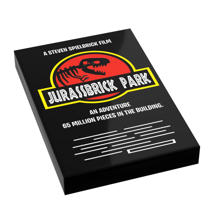 Jurassbrick Park Movie Cover (2x3 Tile) for Lego - B3 Customs