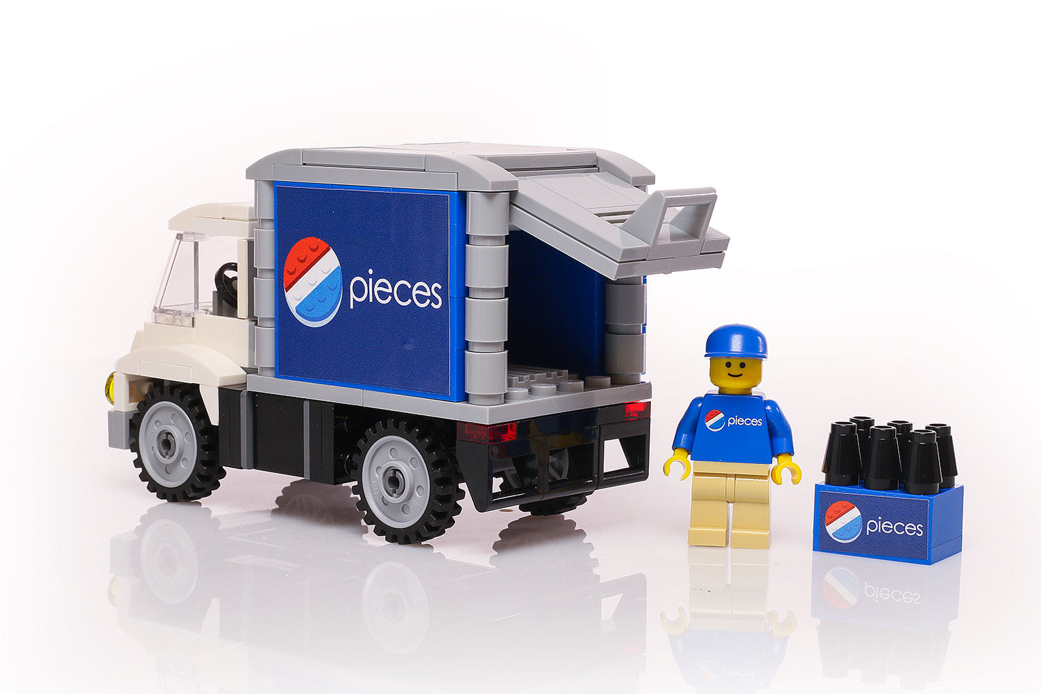B3 Customs Pieces Soda Delivery Truck with Minifigure for Lego 3