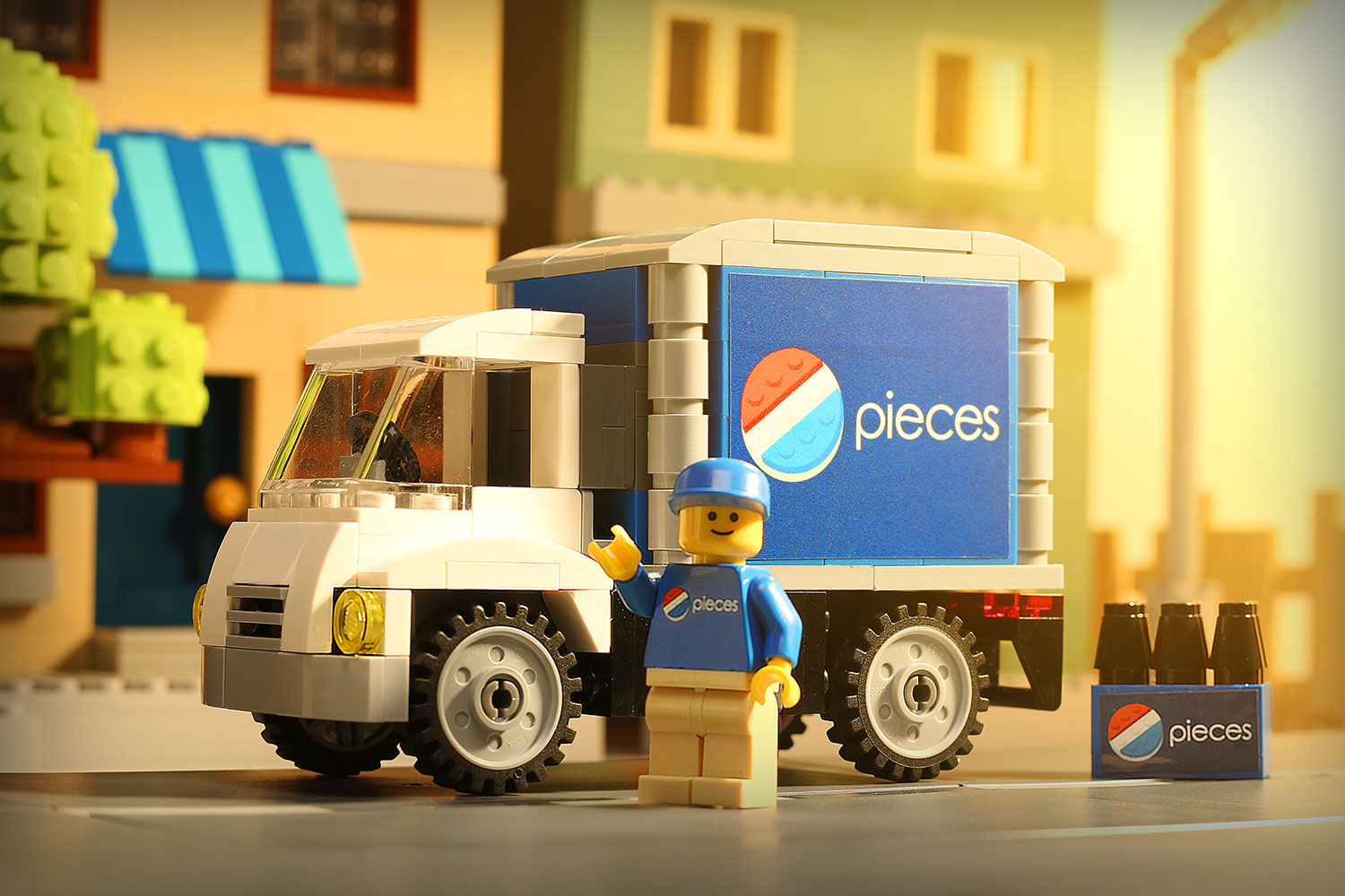B3 Customs Pieces Soda Delivery Truck with Minifigure for Lego 2