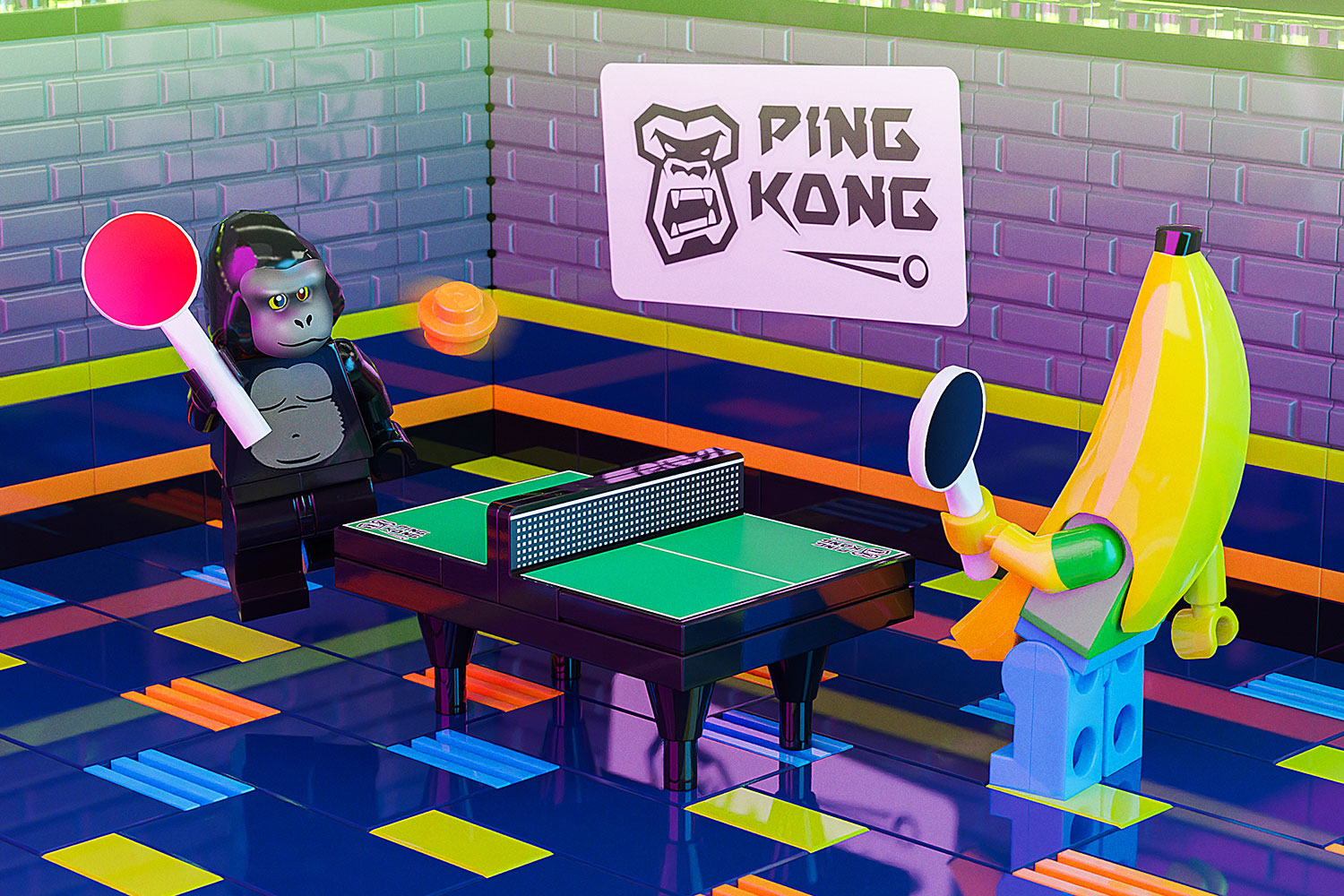 Ping Kong - Custom Ping Pong Table made using LEGO parts - B3 Customs 3