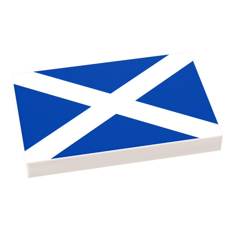 Scotland Flag printed LEGO® 2x3 tile