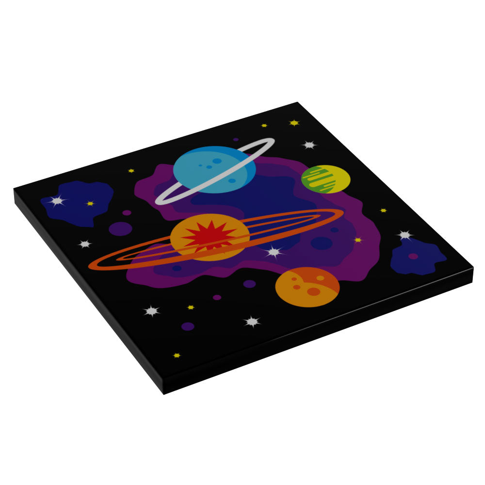 80's and 90's Arcade Carpet 6x6 Tiles (Planets) made with LEGO parts - Pack of 10 2