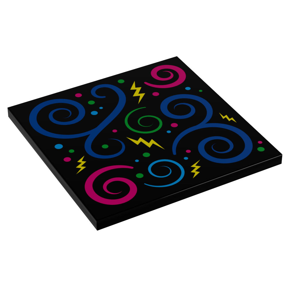 Custom 80's and 90's Arcade Carpet 6x6 Tiles (Swirls) Pack of 10 made with LEGO parts 2