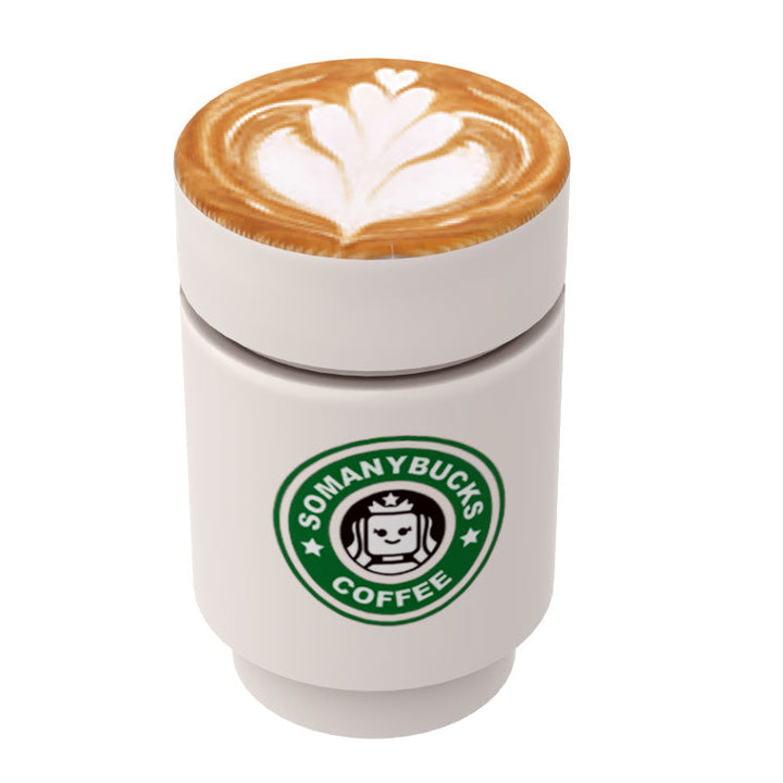 Somanybucks Coffee Cup with Leaf Foam on Top for Lego - B3 Customs