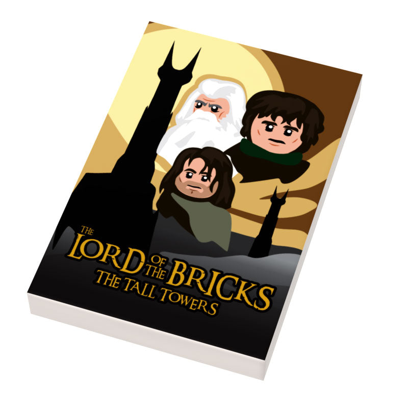LOTR Lord of the Brick, Two Towers Movie Cover (2x3 Tile) for Lego - B3 Customs