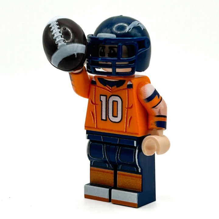 #10 QB Broncos Football Player Minifig made using LEGO parts - B3 Customs 2