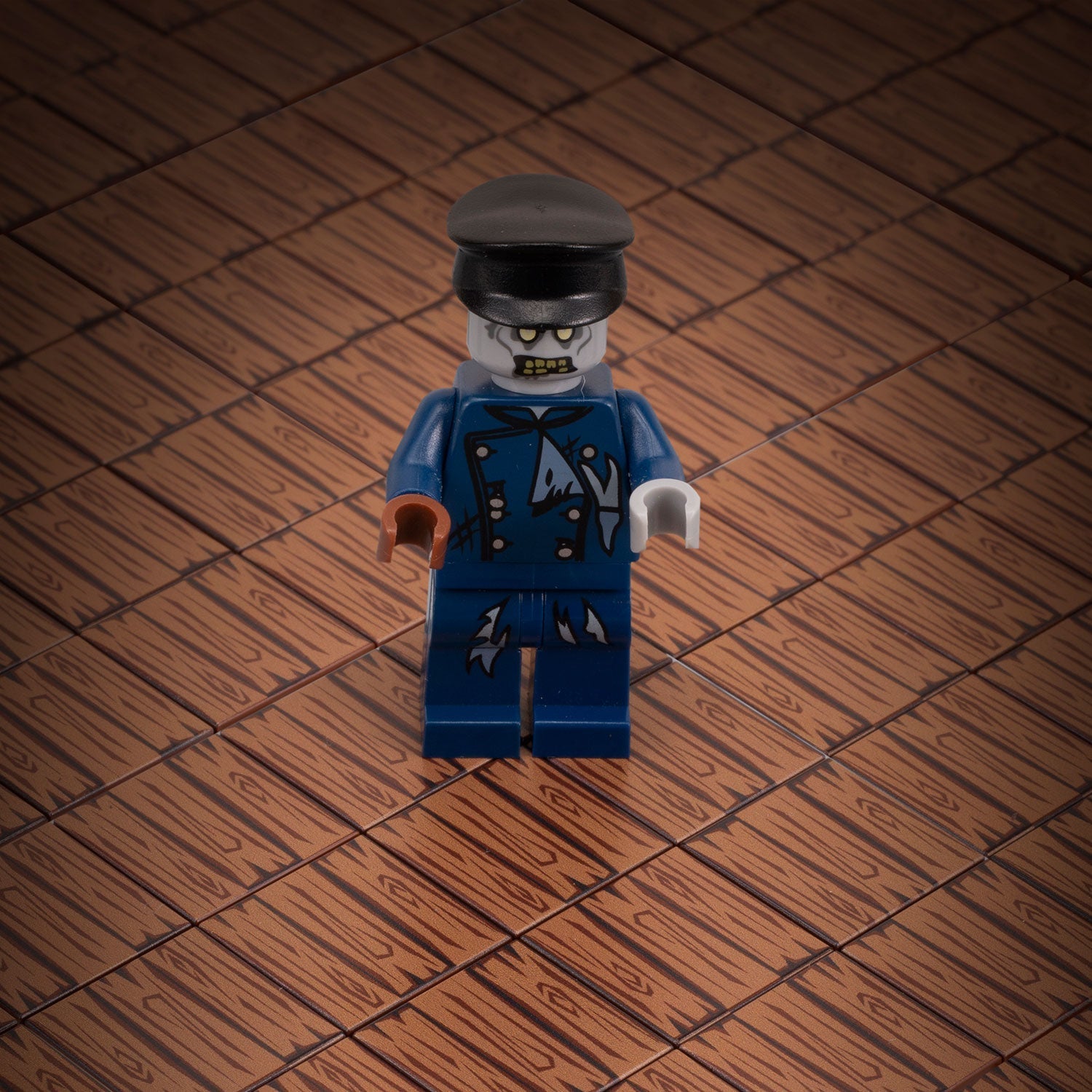 B3 Customs® Hardwood Minifig Flooring (Rough, Dark) - Custom Printed LEGO 2x2 Tile 3