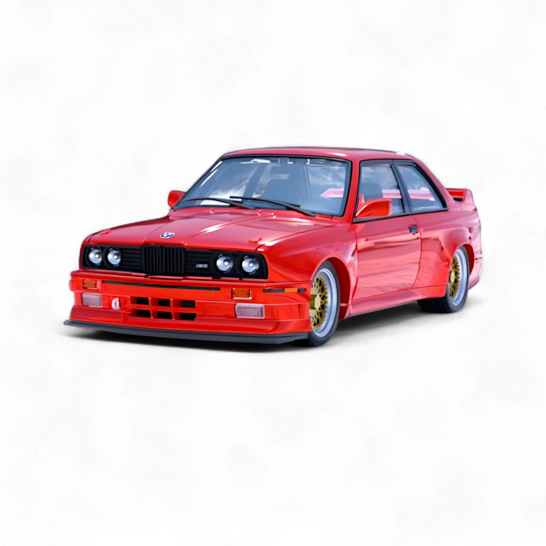BMW M3 E30 in Red - Gold Wheels 1:64 by DCM 4