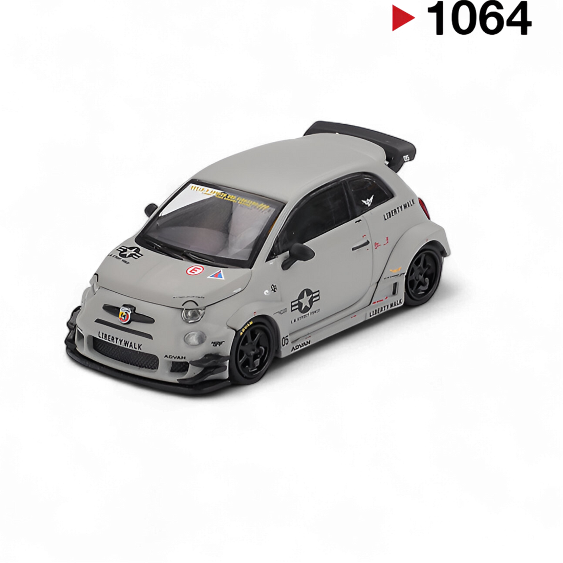 Abarth 595 LB-WORKS x Abas Works Grey 1:64 by Mini-GT 