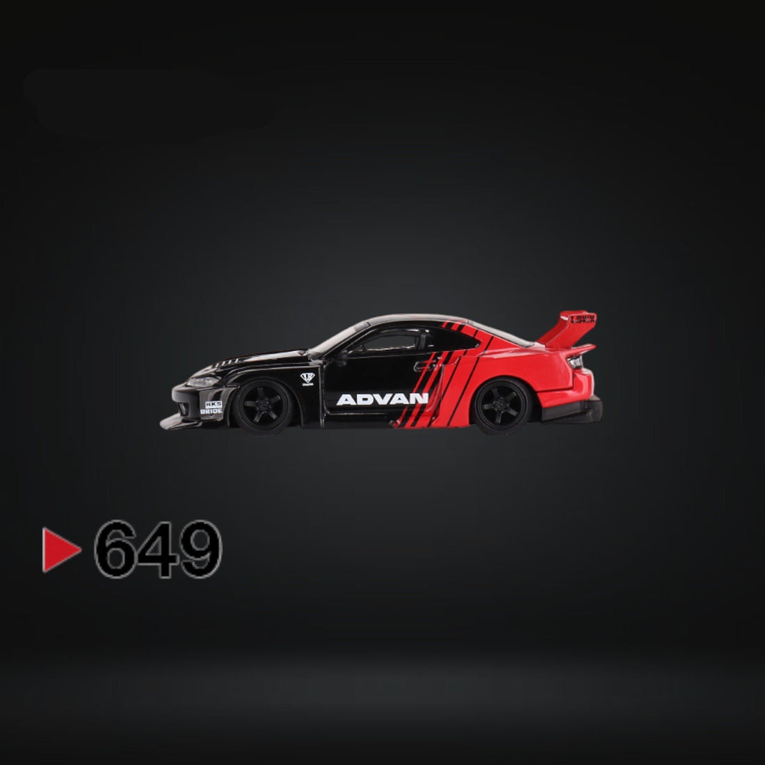 Nissan LB-Super Silhouette S15 SILVIA ADVAN #649 1:64 MGT00649 by Mini GT Side View