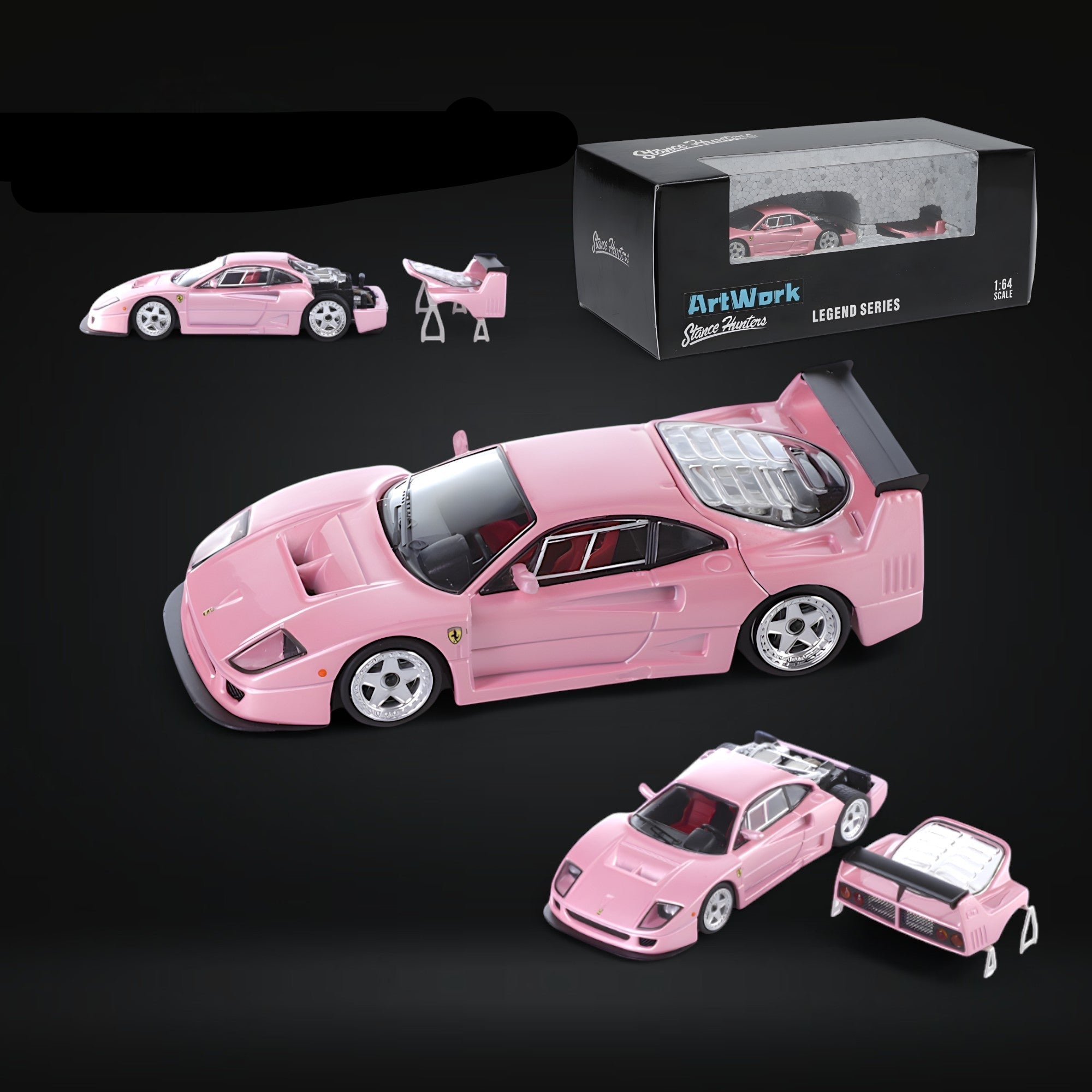 Ferrari F40 LM Pink Luxury Box 1:64 by Stance Hunters