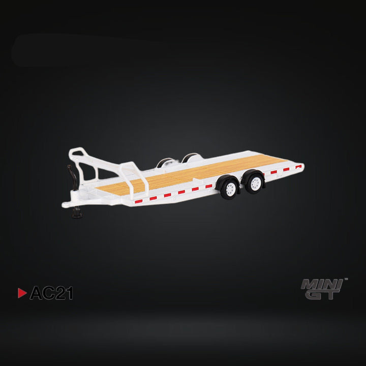 Car Hauler Trailer White #AC21 1:64 by Mini-GT MGTAC21