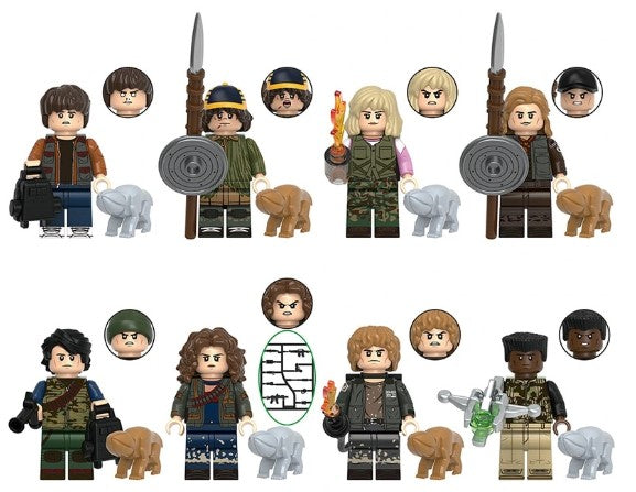 Stranger Things Season 5 custom minifigure set of 8 with character accessories