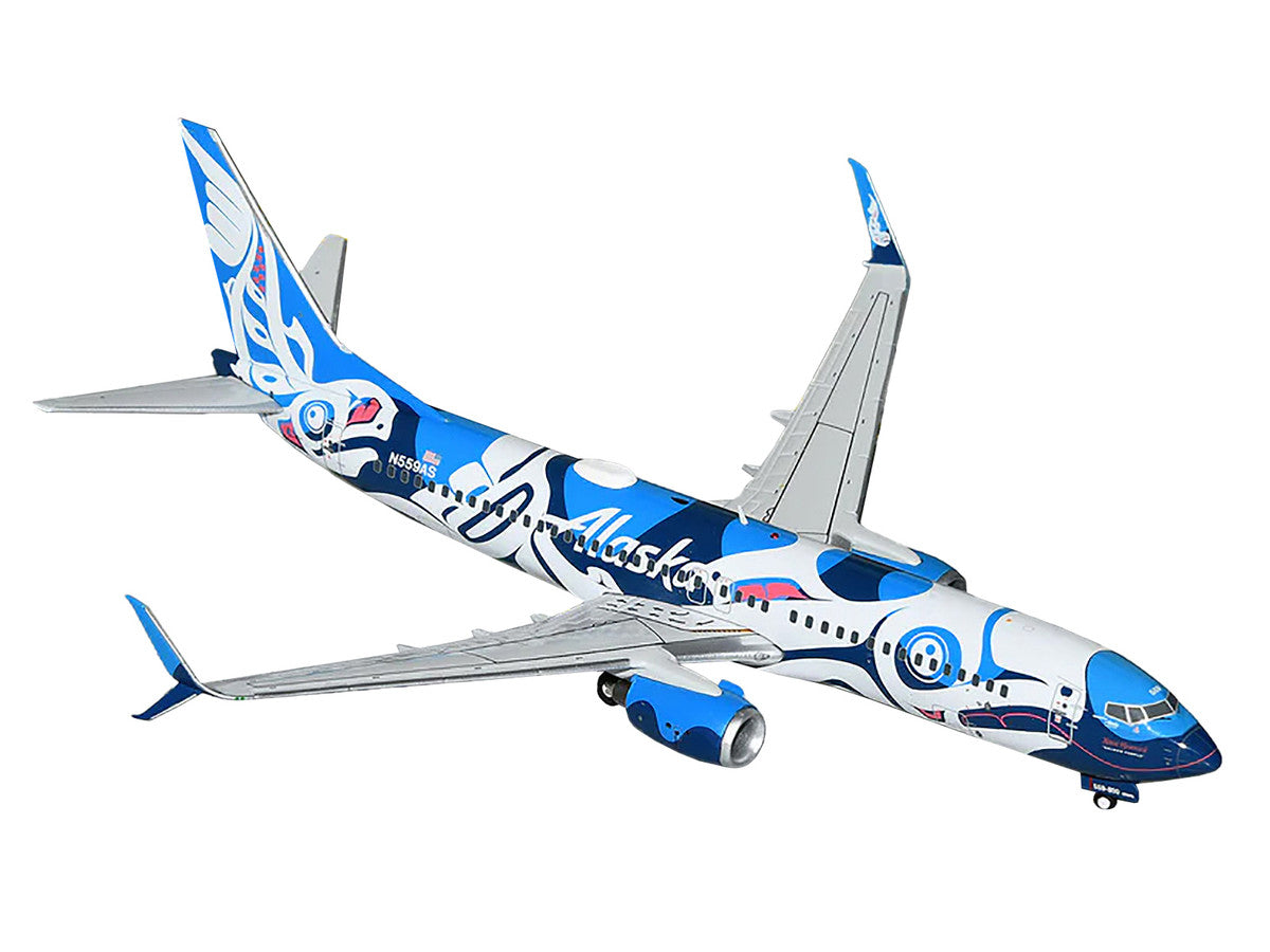 Boeing 737-800 Commercial Aircraft "Alaska Airlines" (N559AS) Salmon People Livery "Gemini 200" Series 1/200 Diecast Model Airplane by GeminiJets-1