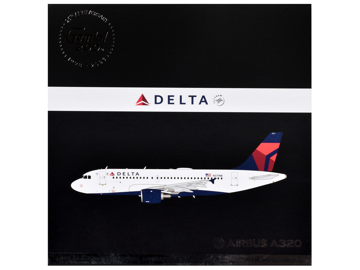 Airbus A320 Commercial Aircraft "Delta Air Lines" (N376NW) White with Red and Blue Tail "Gemini 200" Series 1/200 Diecast Model Airplane by GeminiJets 2