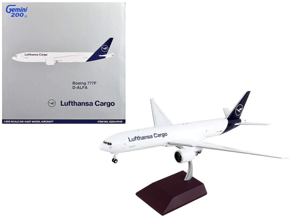 Boeing 777F Commercial Aircraft "Lufthansa Cargo" White with Blue Tail "Gemini 200" Series 1/200 Diecast Model Airplane by GeminiJets-0