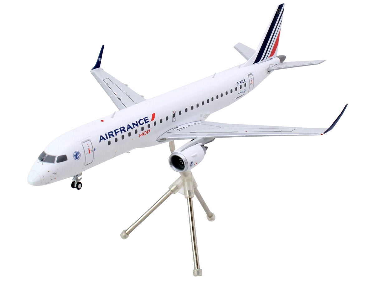 Embraer ERJ-190 Commercial Aircraft "Air France Hop" (F-HBLN) White with Striped Tail "Gemini 200" Series 1/200 Diecast Model Airplane by GeminiJets-2