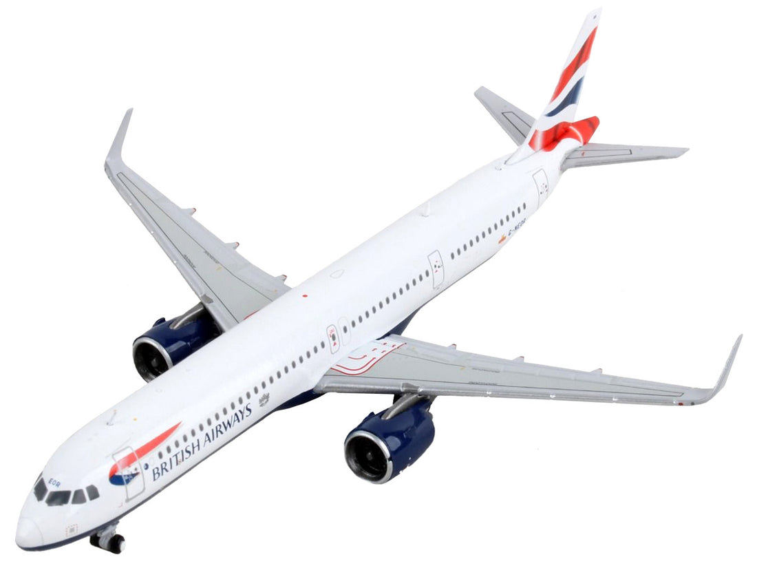 Airbus A321neo Commercial Aircraft "British Airways" White with Tail Stripes 1/400 Diecast Model Airplane by GeminiJets-2