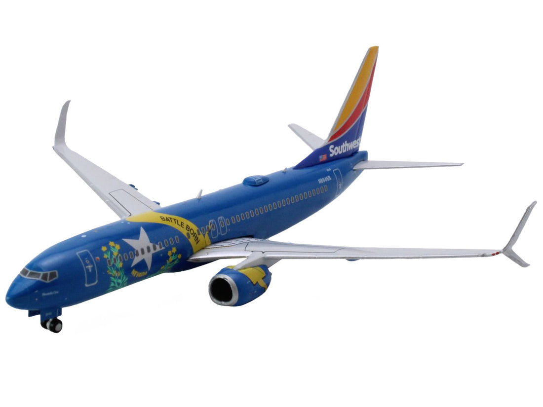 Boeing 737-800 Commercial Aircraft "Southwest Airlines - Nevada One" (N8646B) Blue with Striped Tail 1/400 Diecast Model Airplane by GeminiJets-1