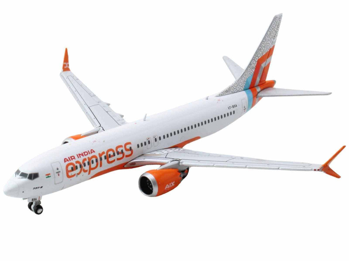 Boeing 737 MAX 8 Commercial Aircraft "Air India Express" (VT-BXA) White with Tail Graphics 1/400 Diecast Model Airplane by GeminiJets-2