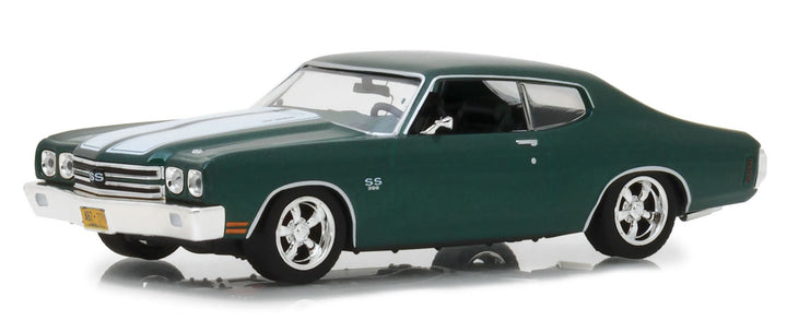 1970 Chevrolet Chevelle SS 396 Green with White Stripes "John Wick" (2014) Movie 1/43 Diecast Model Car by Greenlight-1