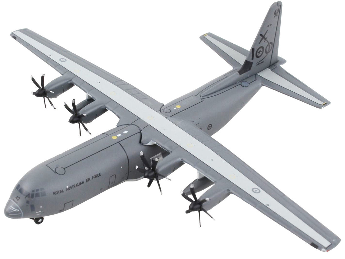 Lockheed C-130J-30 Transport Aircraft "Royal Australian Air Force - 100 Years Cententary" Gray "Gemini Macs" Series 1/400 Diecast Model Airplane by GeminiJets-2