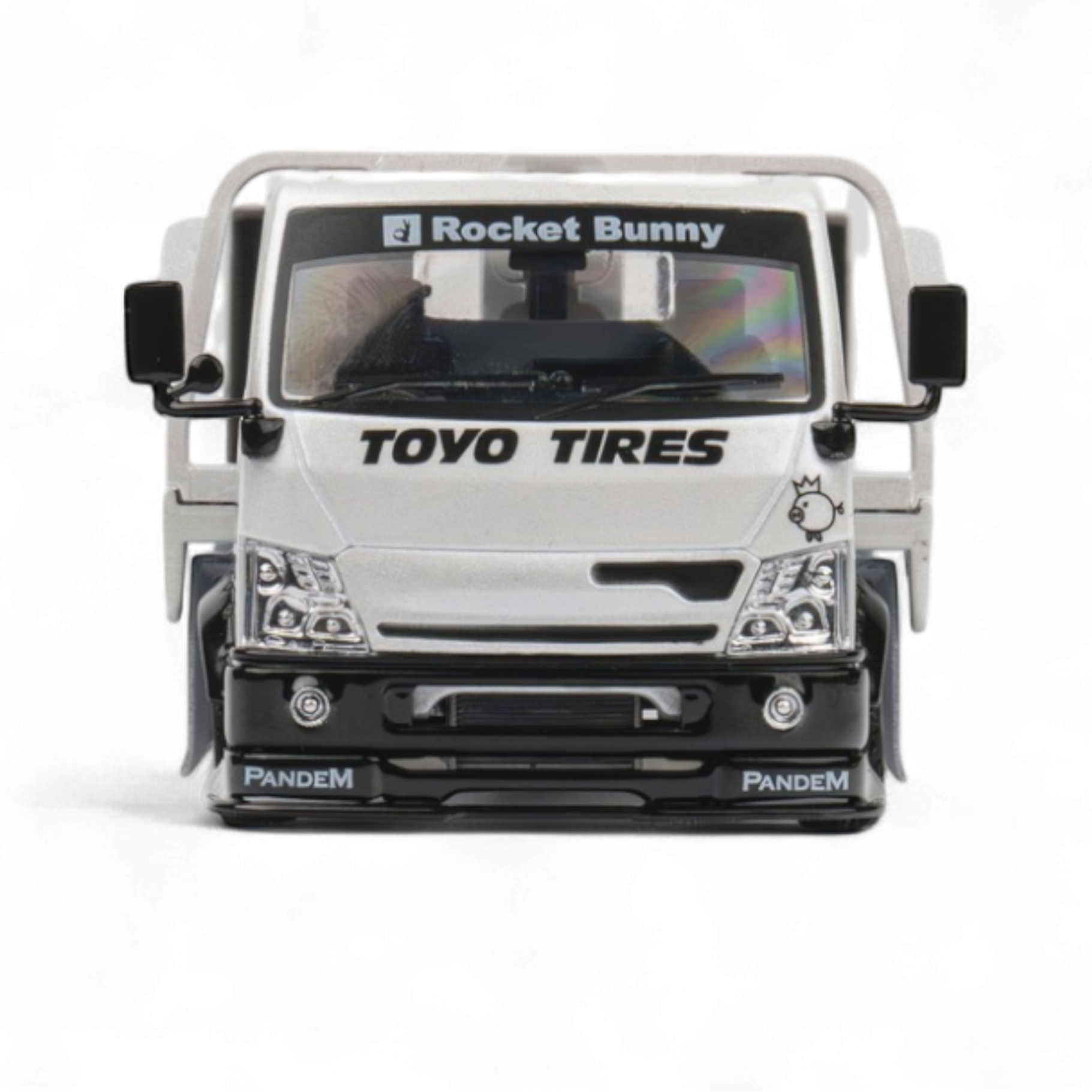 HINO 300 Flat Bed Transport Truck in Pandem Rocket Bunny White 1:64 by MicroTurbo  7