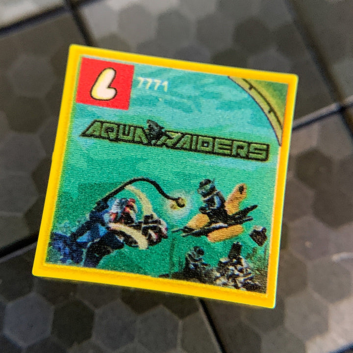 Angler Ambush Aqua Raiders Set 7771 - Custom Printed 2x2 Tile for Lego